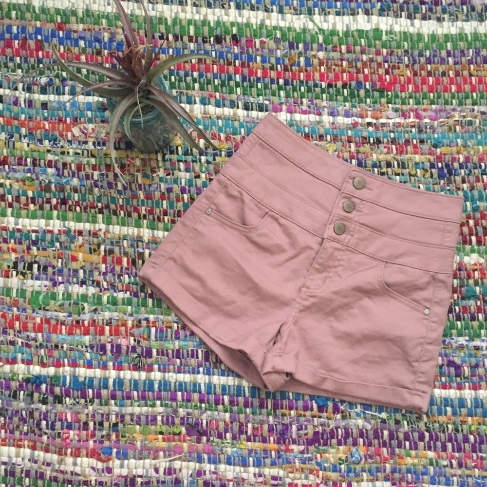 Mauve/pink high waisted shorts